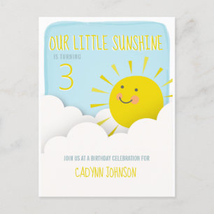 Cartão Postal De Convite Sunshine Clouds Blue Sky Aniversário