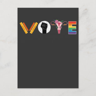 Cartão Postal De Convite Suporte a Uterus LGBT nos Livros de VOTO