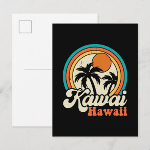 Cartão Postal De Convite Surfe Kawaii Havaí