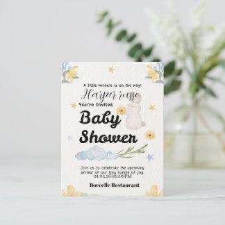 Cartão Postal De Convite Sweet Beginnings Baby Shower Collection