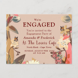 Cartão Postal De Convite Tan - Marsala Wine e uma reviravolta de tons de ro