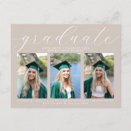 Cartão Postal De Convite Taupe Calliografia - Graduação Mínima 3 Foto