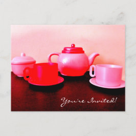 Cartão Postal De Convite Tea Party