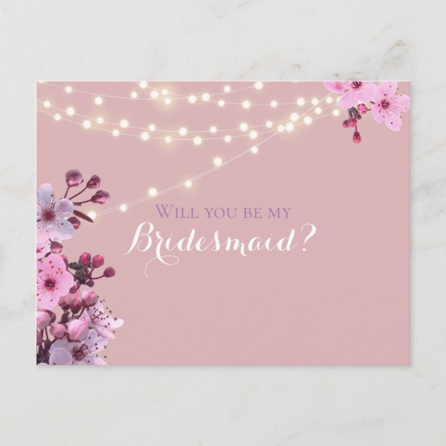 Cartão Postal De Convite Tema Sakura (Frente)