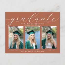 Cartão Postal De Convite Terracotta Calliografia - Graduação Mínima 3 Foto