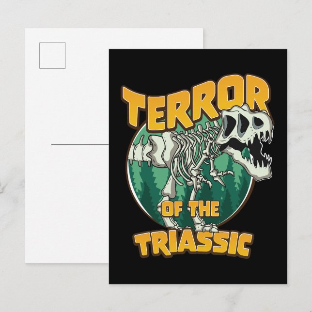 Cartão Postal De Convite Terror do Triássico (Frente/Verso)