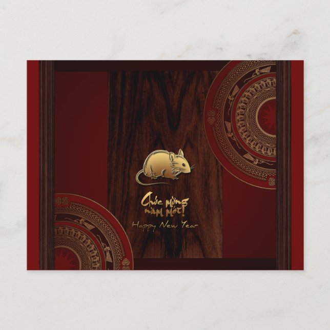 Cartão Postal De Convite Têt dos tambores de bronze vietnamitas Ano Novo 20 (Frente)