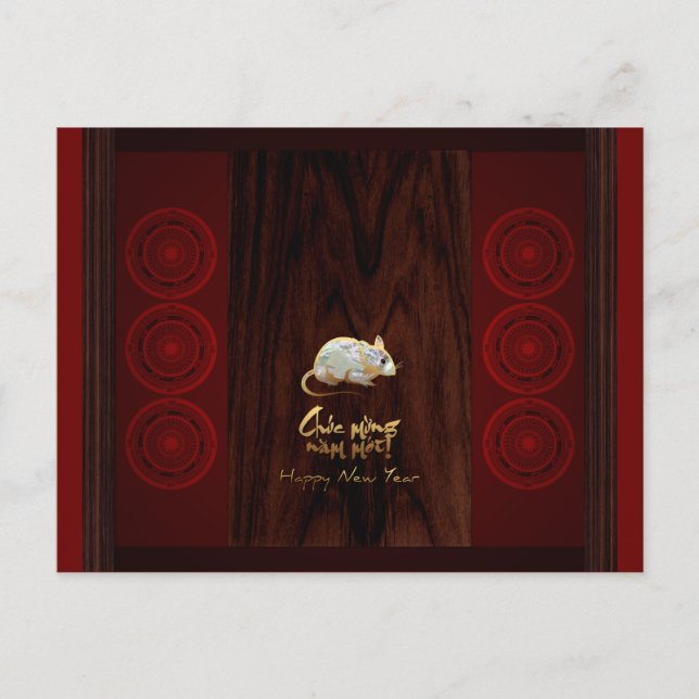 Cartão Postal De Convite Têt dos tambores de bronze vietnamitas Ano Novo 20 (Frente)