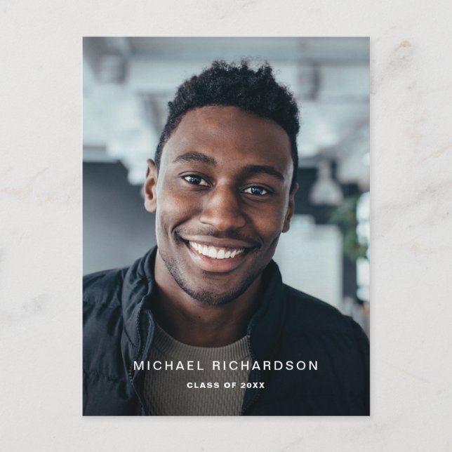 Cartão Postal De Convite Texto Simples | Festa de formatura de Fotografias  (Frente)