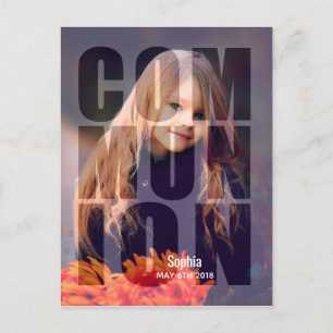 Cartão Postal De Convite Tipografia da Primeira Folha de Fotos em Negrito d