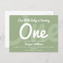 Tipografia Sage One Baby First Birday