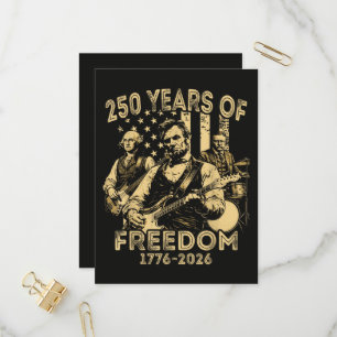 Cartão Postal De Convite Tocando Violão 4 de Julho 250º Aniversário