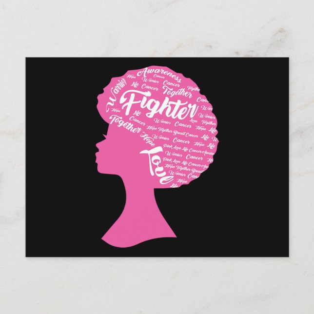 Cartão Postal De Convite Together Hope Love Breast Cancer Awareness (Frente)