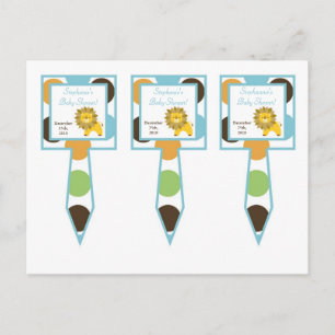 Cartão Postal De Convite Torneio de 3 Taças Escolhe o Rei Selvagem Lion Saf