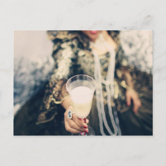 Cartão Postal De Convite Torrada de vidro Marie Antoinette Champagne