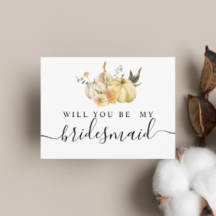 Cartão Postal De Convite Trendy Autumn Watercolor Pumpkin & Flowers