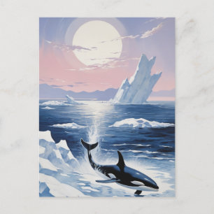 Cartão Postal De Convite Trendy Killer Whale Orca Alaska