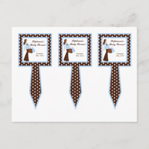 Cartão Postal De Convite Três Bolinhas de torta de copa picam molho azul