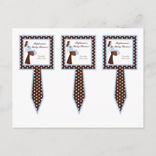 Cartão Postal De Convite Três Bolinhas de torta de copa picam molho azul (Frente)