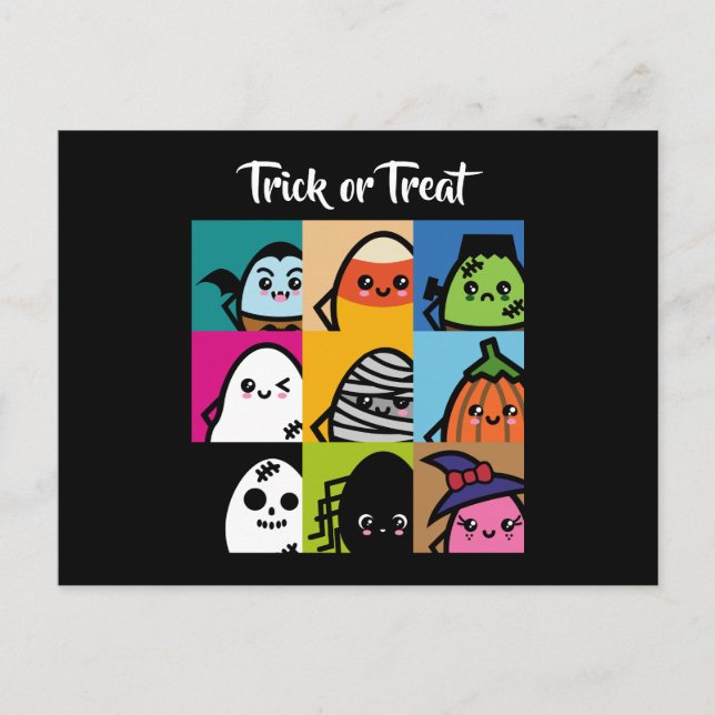 Cartão Postal De Convite Trick or Tratat - Halloween - Creepy Eggs Series (Frente)