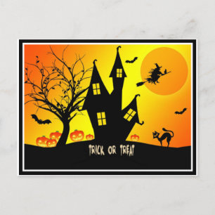 Cartão Postal De Convite Trick or Treat, Halloween