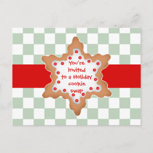 Cartão Postal De Convite Troca de cookies de férias