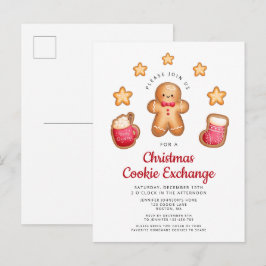 Cartão Postal De Convite Trocas de Biscoitos de Natal Homemem de Pão de Gen