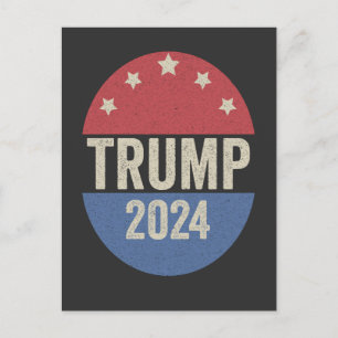 Cartão Postal De Convite Trump 2024 Vote de Novo Camiseta Engraçada Eleição