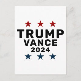 Cartão Postal De Convite Trump Vance 2024 Estrela Clássica