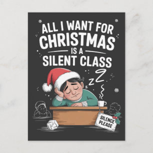 Cartão Postal De Convite Tudo o que eu quero no Natal é uma professora sile