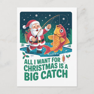 Cartão Postal De Convite Tudo o que Quero no Natal é uma Grande Captura de