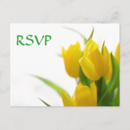 Cartão Postal De Convite Tulipas Amarelas - Cartão de Resposta RSVP