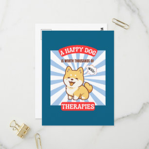 Cartão Postal De Convite Um cachorro feliz Shiba