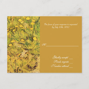 Cartão Postal De Convite Um Campo de Flores Mais Amarelas, Vincent Van Gogh