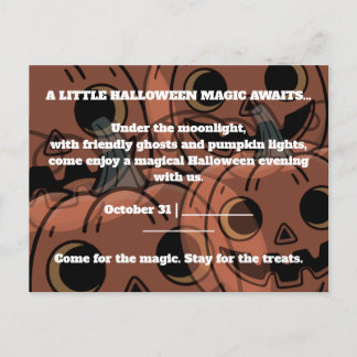 CARTÃO POSTAL DE CONVITE UM POUCO DE MAGIA DE HALLOWEEN ESPERA