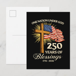 Cartão Postal De Convite Uma Nação Sob Deus 250 Anos de Bênçãos