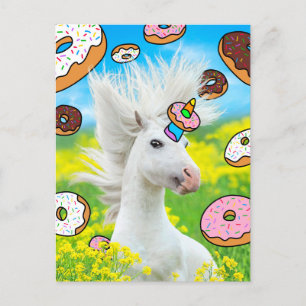 Cartão Postal De Convite Unicorn com Rosquinha