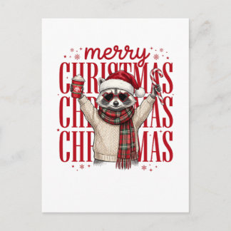Cartão Postal De Convite Urso Feliz Natal Alegre