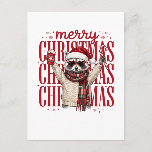 Cartão Postal De Convite Urso Feliz Natal Alegre (Frente)