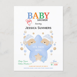 Cartão Postal De Convite Ursos-De-Lama-Lata-Lata-Lata-Lata-Giro Chá Por Cor