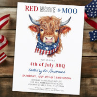 Vaca Em 4 De Julho, Patriótica Da Moo Branca Verme