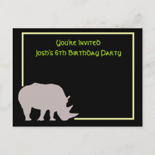 Cartão Postal De Convite Vamos ter um RHINO de bom tempo