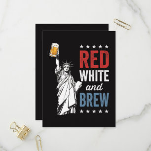 Cartão Postal De Convite Vermelho Branco e Cerveja 250º Aniversário