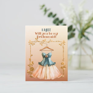 Cartão Postal De Convite Vestido Humoroso Você Será Minha Porta-Pontas