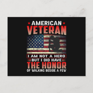 Cartão Postal De Convite Veterano Americano Não Sou Herói