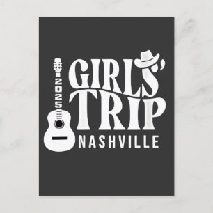 Cartão Postal De Convite Viagem de Meninas a Nashville 2025 Férias de Verão