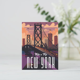 Cartão Postal De Convite Viagem para Nova York