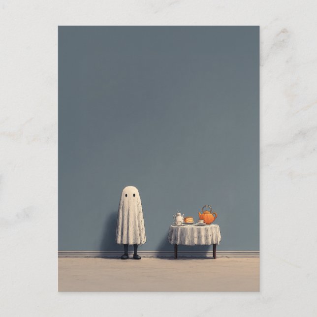 Cartão Postal De Convite Vibrações de Festa de Chá Fantasmagórica (Frente)