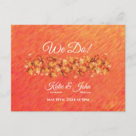 Cartão Postal De Convite Vibrações de Outono-Confirmação de Casamento-