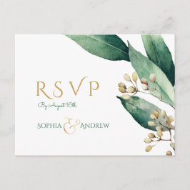 Cartão Postal De Convite Vice-presidente de casamento rústico de vegetação